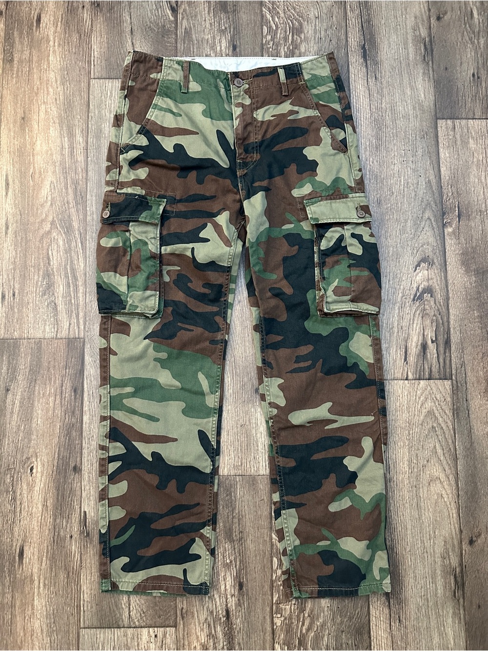 Levi’s Cargo 100% Cotton Pants Men’s Size 29x30 Camo Green Brown